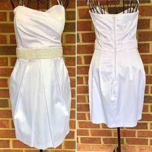 Josh & Jazz White Strapless Cocktail Formal Dress